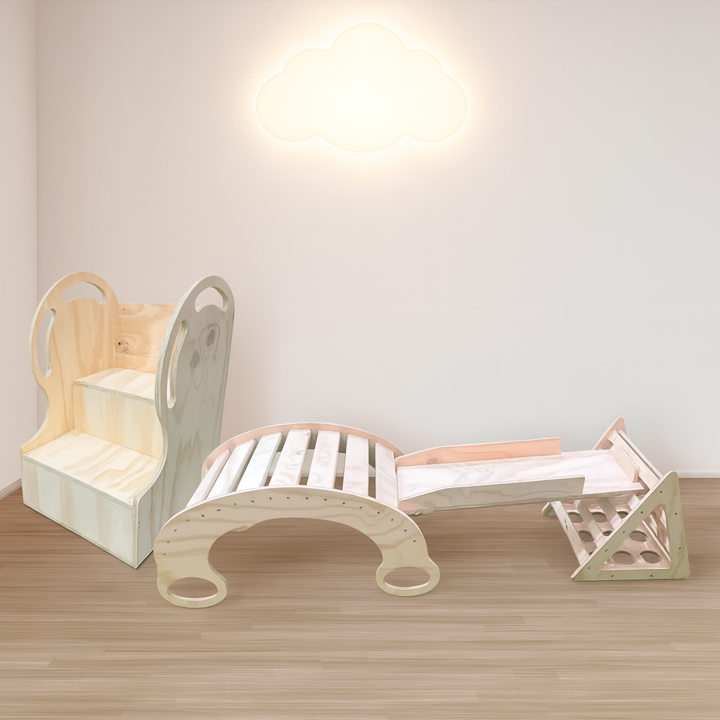 Pack 20 Montessori: Escalera Didáctica + Circuito 3 en 1 para Niños