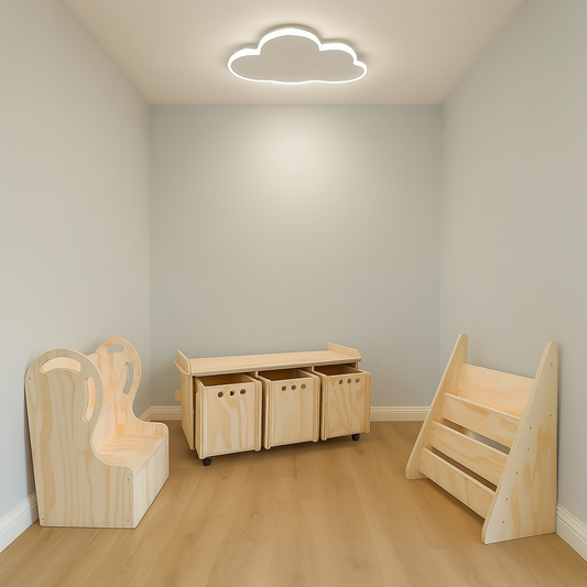Pack 23 Montessori: Escalera Didáctica + Organizador + Librero para Niños