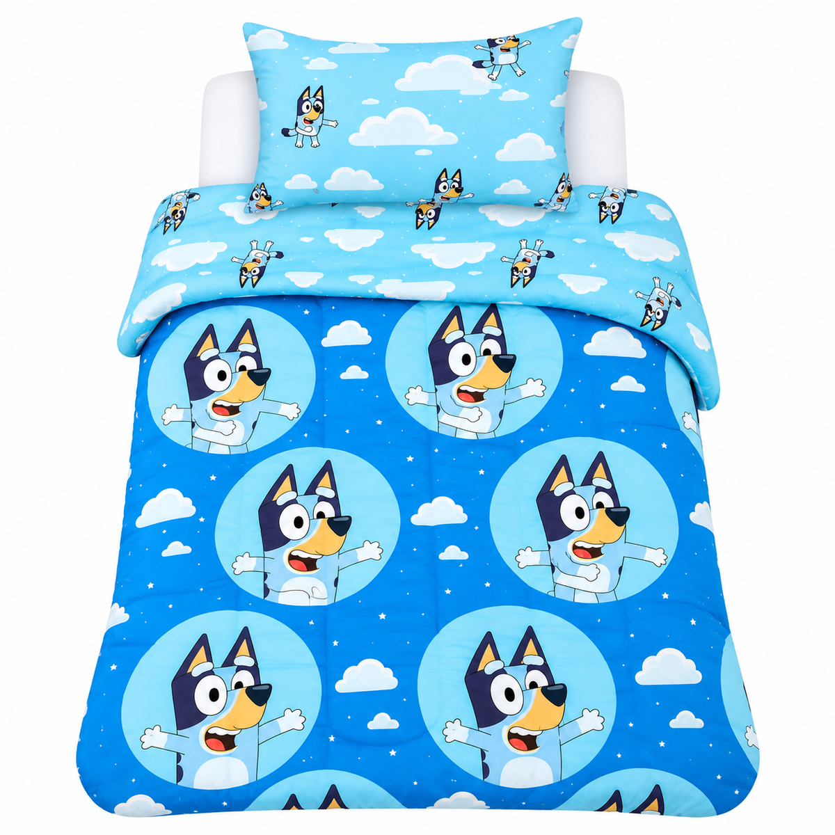 Plumón Mashini 1.5 Plazas Bluey Nubes