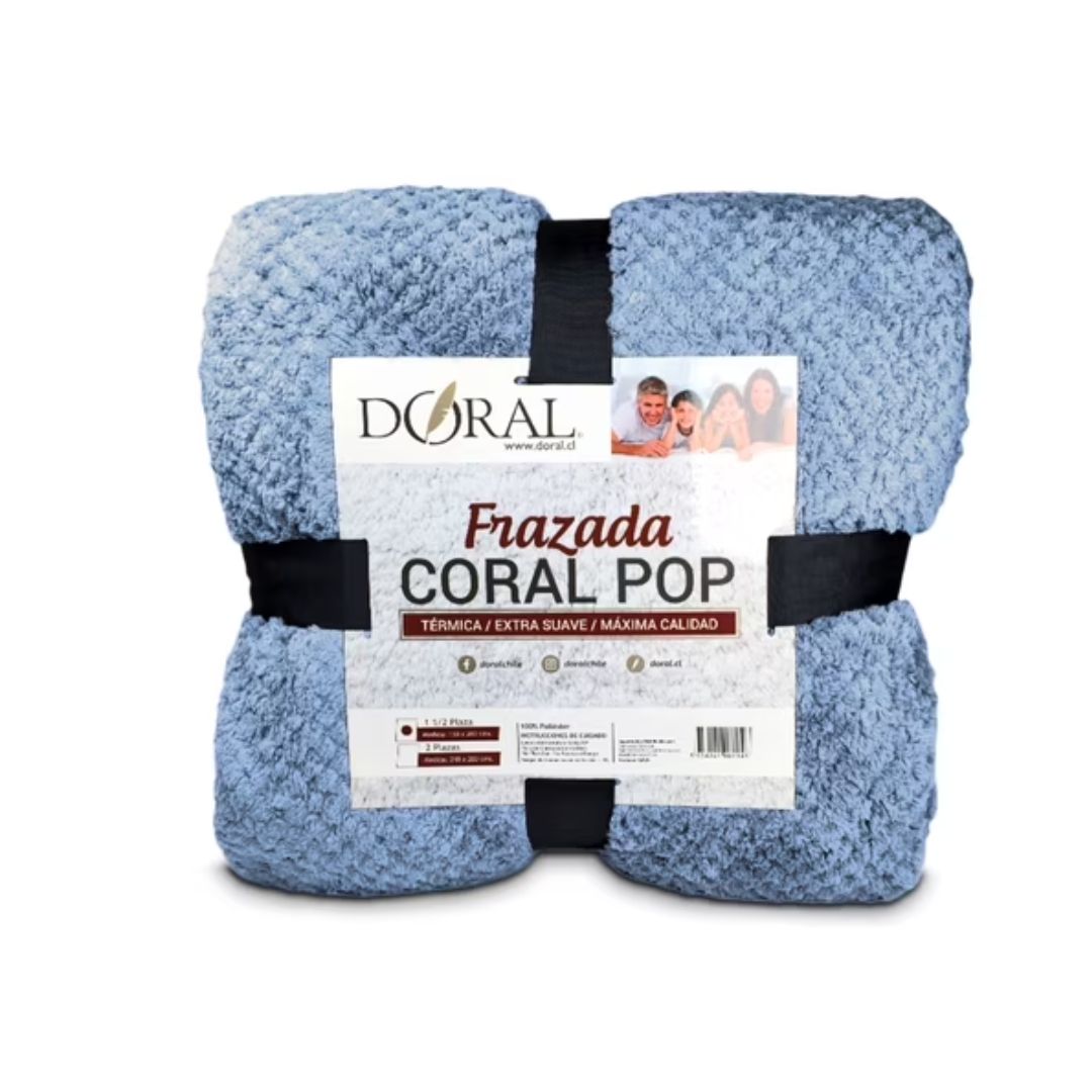 PACK DE 4 Frazadas Térmica Doral 2.5 Plazas COLORES SURTIDOS