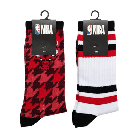Pack de 2 Calcetines Largos NBA Chicago Bulls Rojo y Blanco UNISEX