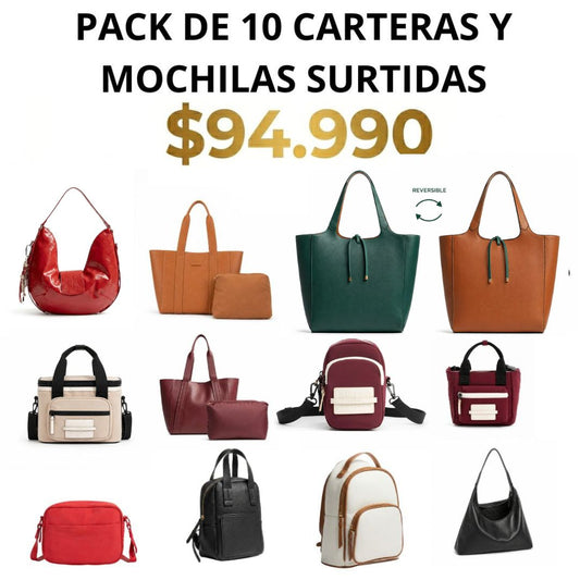 Pack de 10 Carteras surtidas Marca Isadora