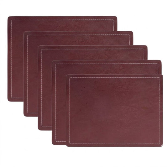 Set de 5 Individuales Clasic color burdeo 30x40cm