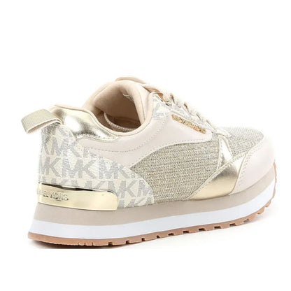Zapatillas Michael Kors Originales Beige con Detalles Dorados y Monograma