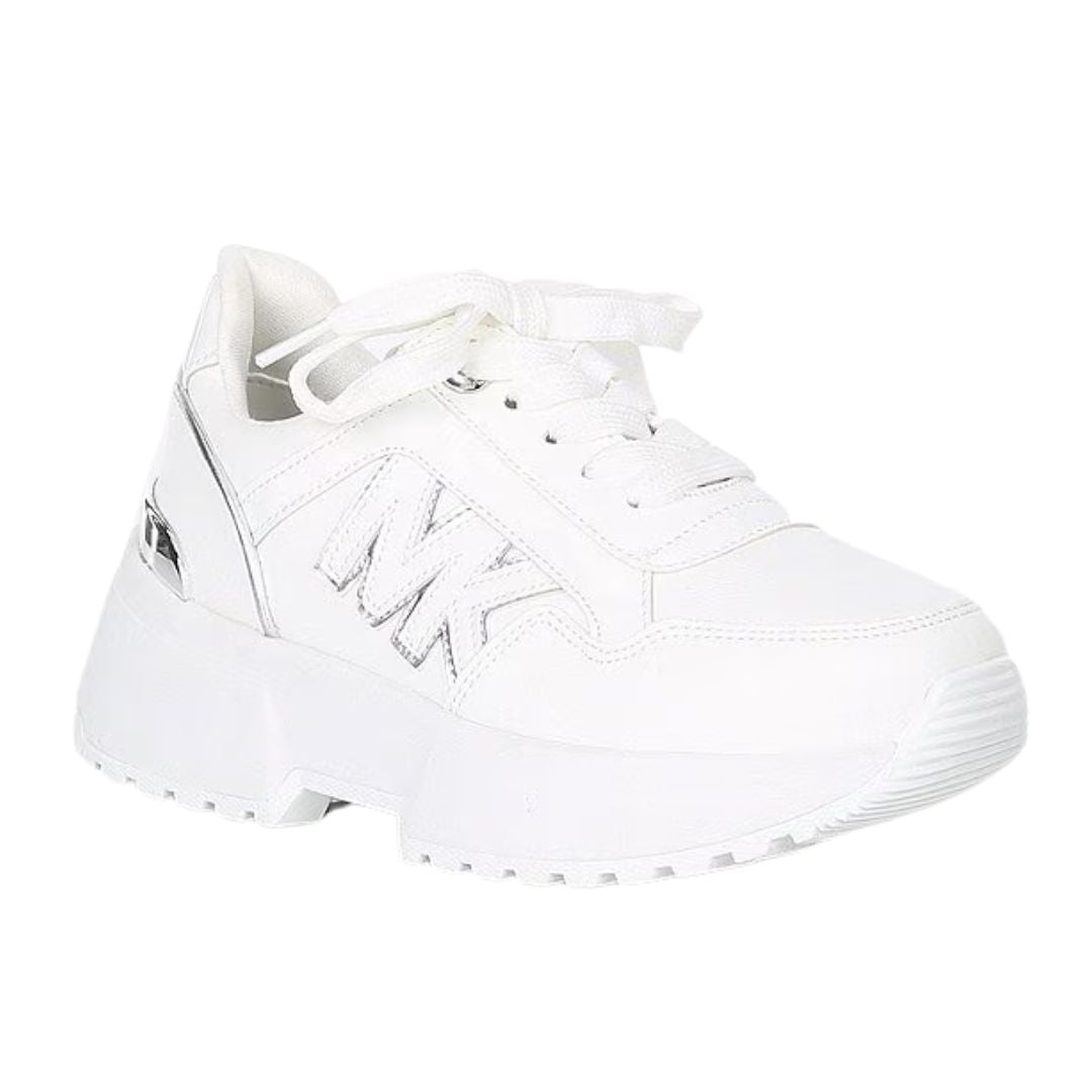 Zapatillas Michael Kors  Blancos con Plataforma y Logo MK