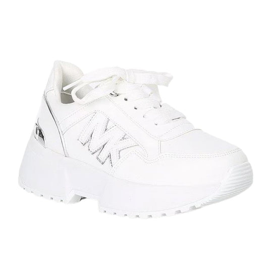 Zapatillas Michael Kors  Blancos con Plataforma y Logo MK