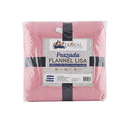 PACK DE 10 FRAZADA FLANNEL LISA DORAL 2.5 PLAZAS COLORES SURTIDOS