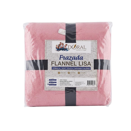 FRAZADA FLANNEL LISA DORAL 2.5 PLAZAS: SUAVIDAD Y CALIDEZ TÉRMICA SUPERIOR Rosa Chicle