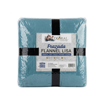 PACK DE 10 FRAZADA FLANNEL LISA DORAL 2.5 PLAZAS COLORES SURTIDOS