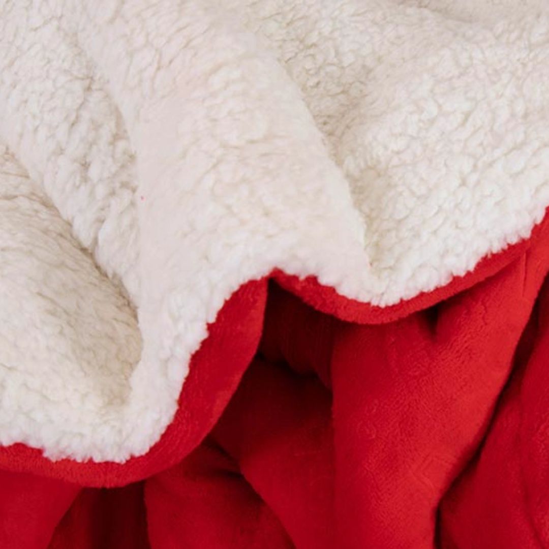 CUBRECAMA DORAL SHERPA EMBOSSED KIDS 1.5 PLAZAS Rojo