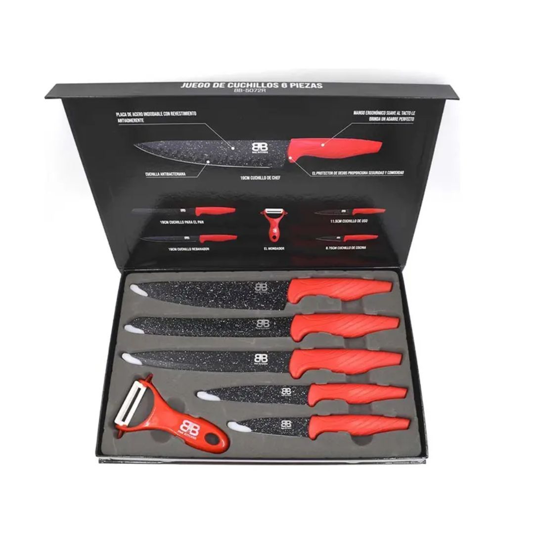 SET DE CUCHILLOS 6 pz (Código: BB 5072)