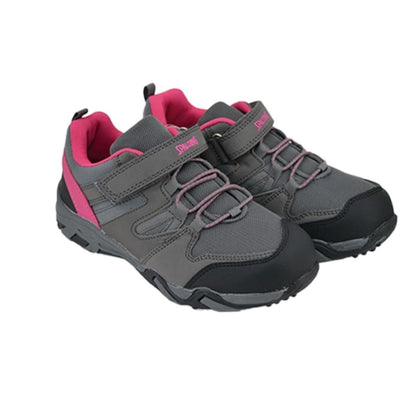zapatillas Spalding modelo para niñas en color gris con detalles Rosa
