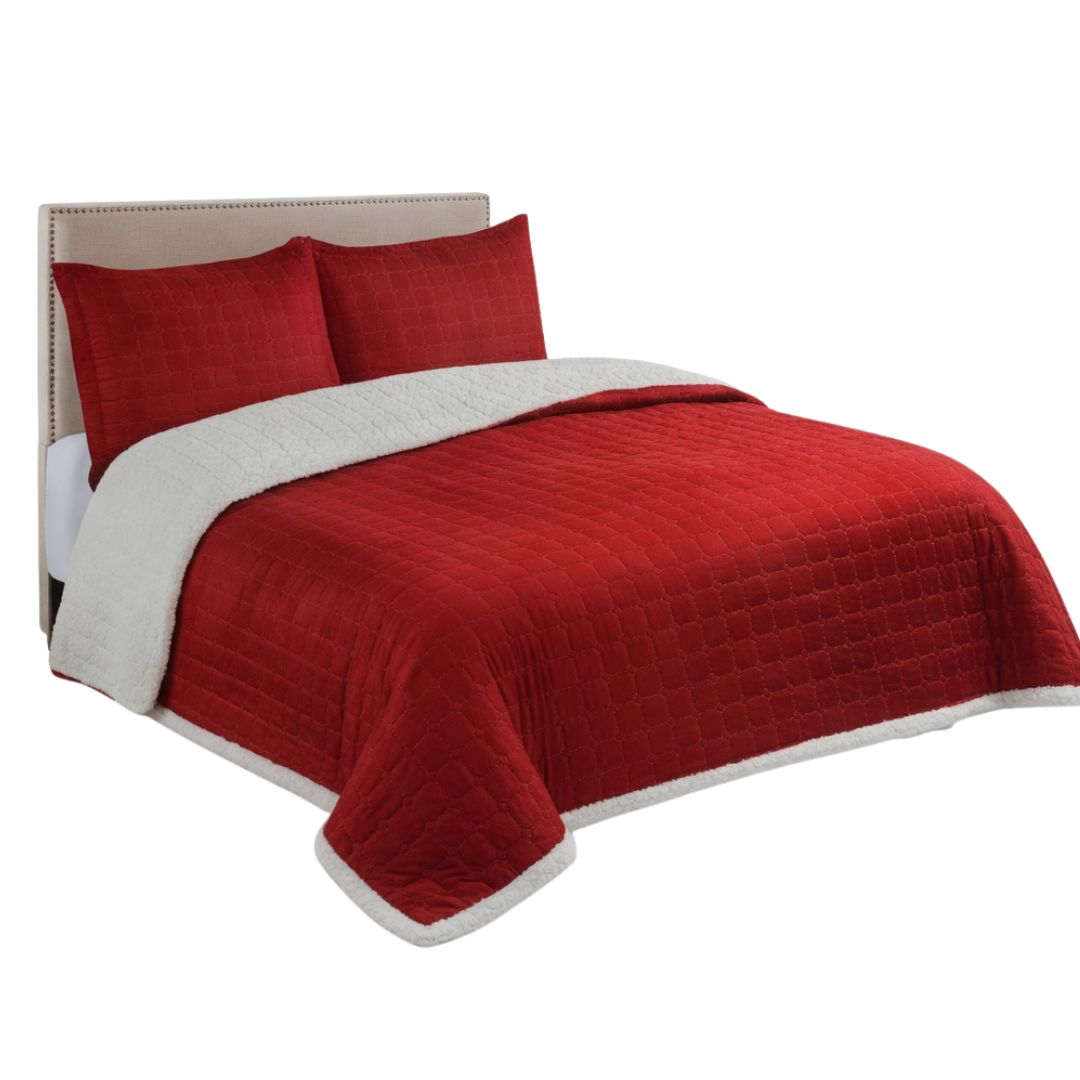 Plumón Sherpa Doral Da Vinci Rojo Oscuro- 2 Plazas (220 x 240 cm)