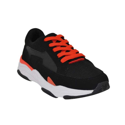 Zapatilla Negra Urbana Spalding Cordones Naranja