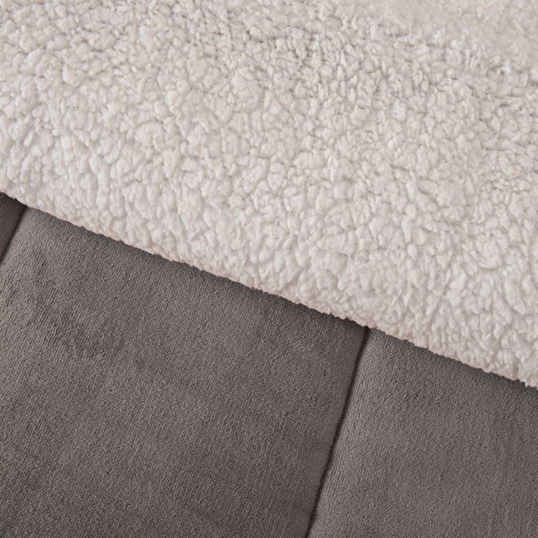 Plumón 2 Plazas Coral Sherpa Gris Mashini