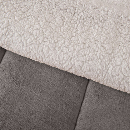 Plumón 2 Plazas Coral Sherpa Gris Mashini