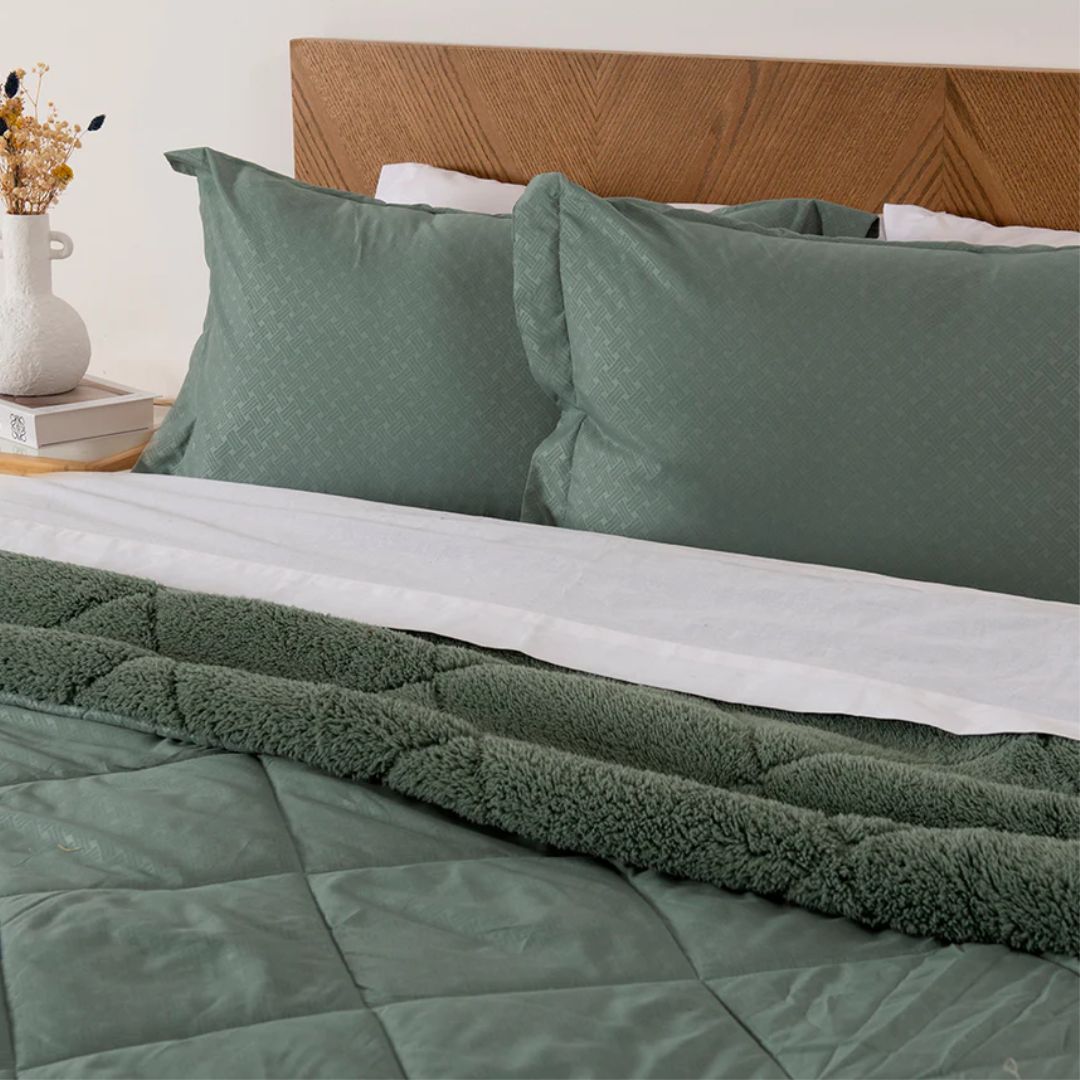 Plumón 2 Plazas Coral Emboss Sherpa Verde Mashini