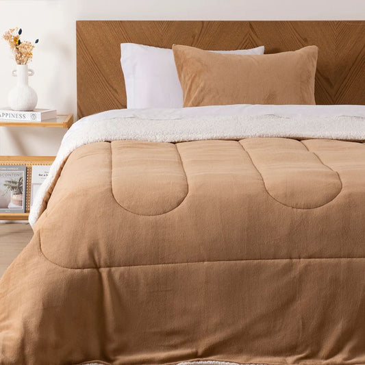 Plumón 1.5 Plazas Coral Sherpa Beige Mashini