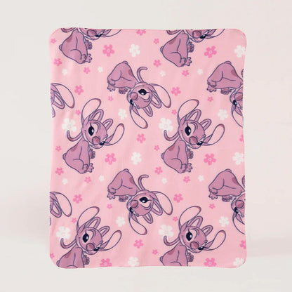 Manta Polar 115x130 cm Disney Stitch Angel Pink