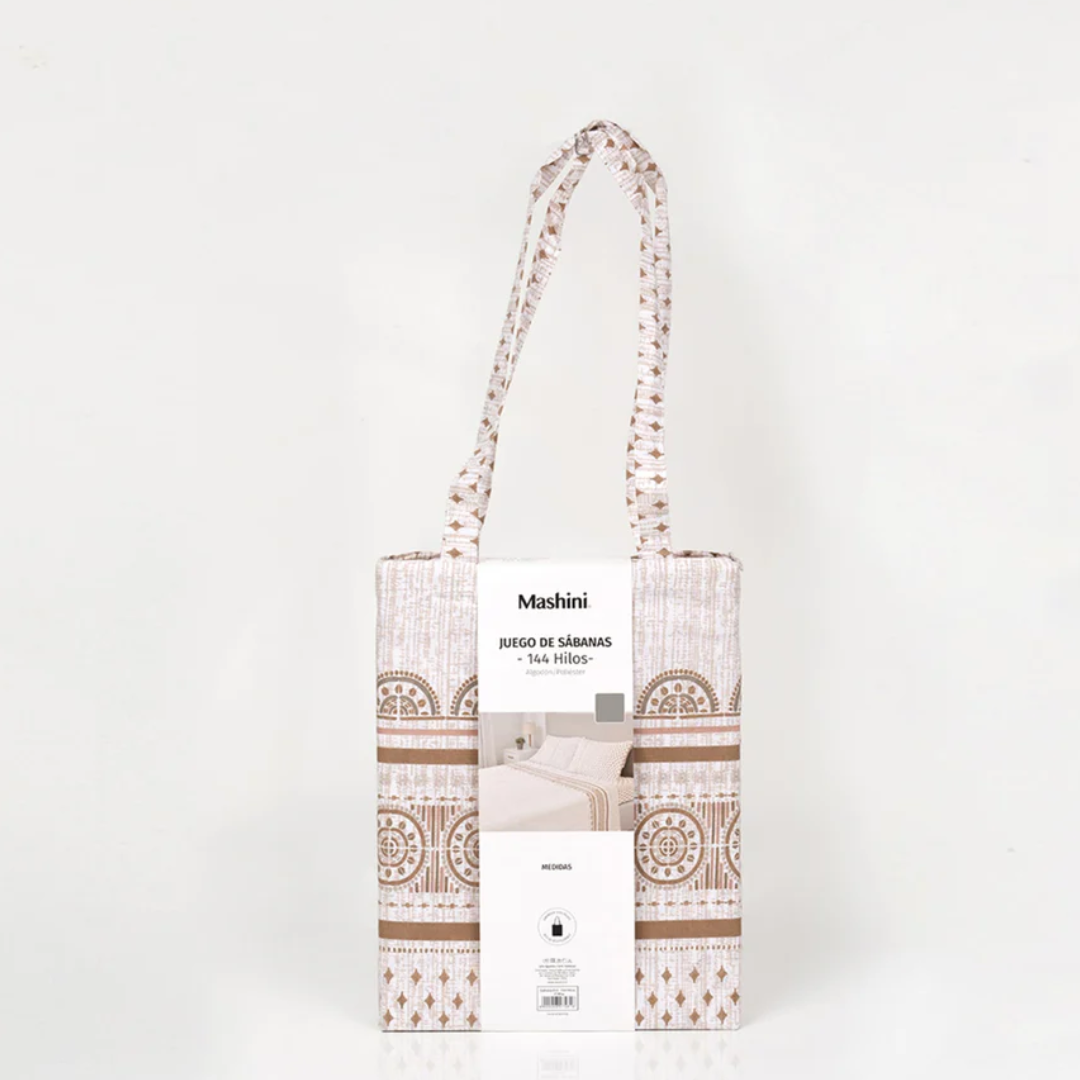 Sábana 1.5 Plazas 144 Hilos Estampado Mila Mashini