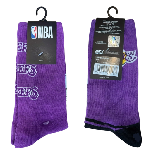 Pack 2 Calcetines NBA Lakers Crew Unisex originales