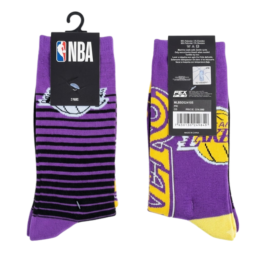 Pack 2 Calcetines NBA Lakers Crew Unisex originales