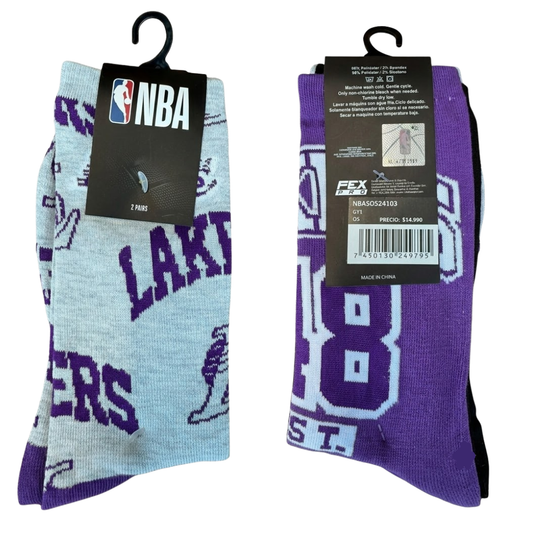 Pack 2 Calcetines NBA Lakers Unisex originales