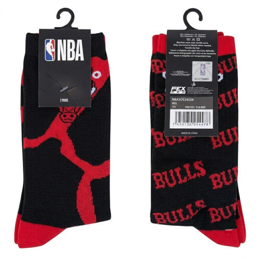 Pack 2 Calcetines NBA Chicago Bulls Unisex Originales Largos