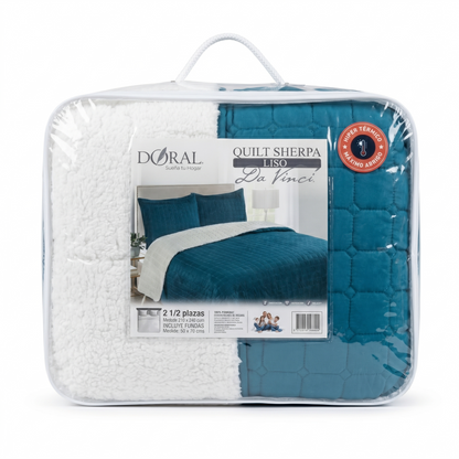 Plumón Sherpa Doral Da Vinci Azul intenso - 1.5 Plazas (170 x 240 cm)