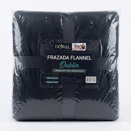 Frazada Térmica Doral Línea Dublin 1.5 Plazas Color Negro