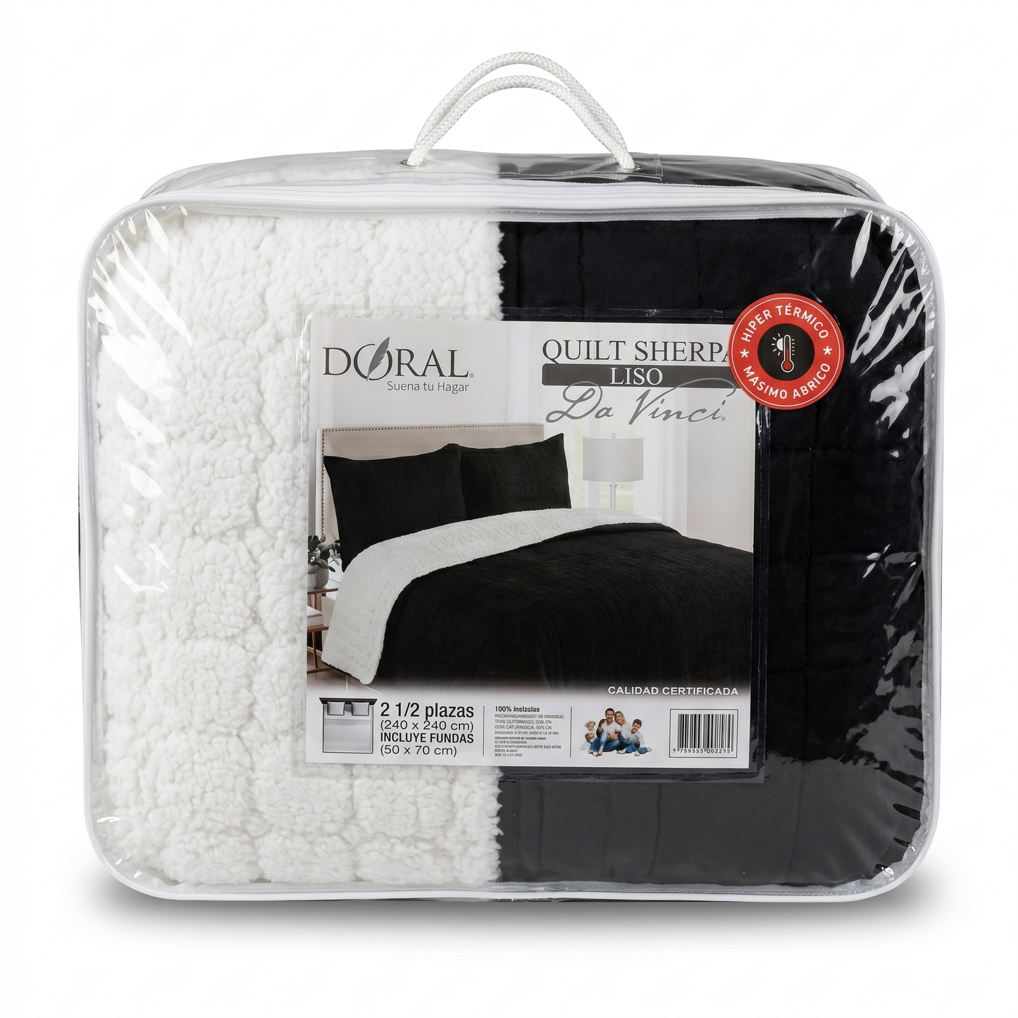 Plumón Sherpa Doral Da Vinci Negro - 2.5 Plazas (250 x 240 cm)