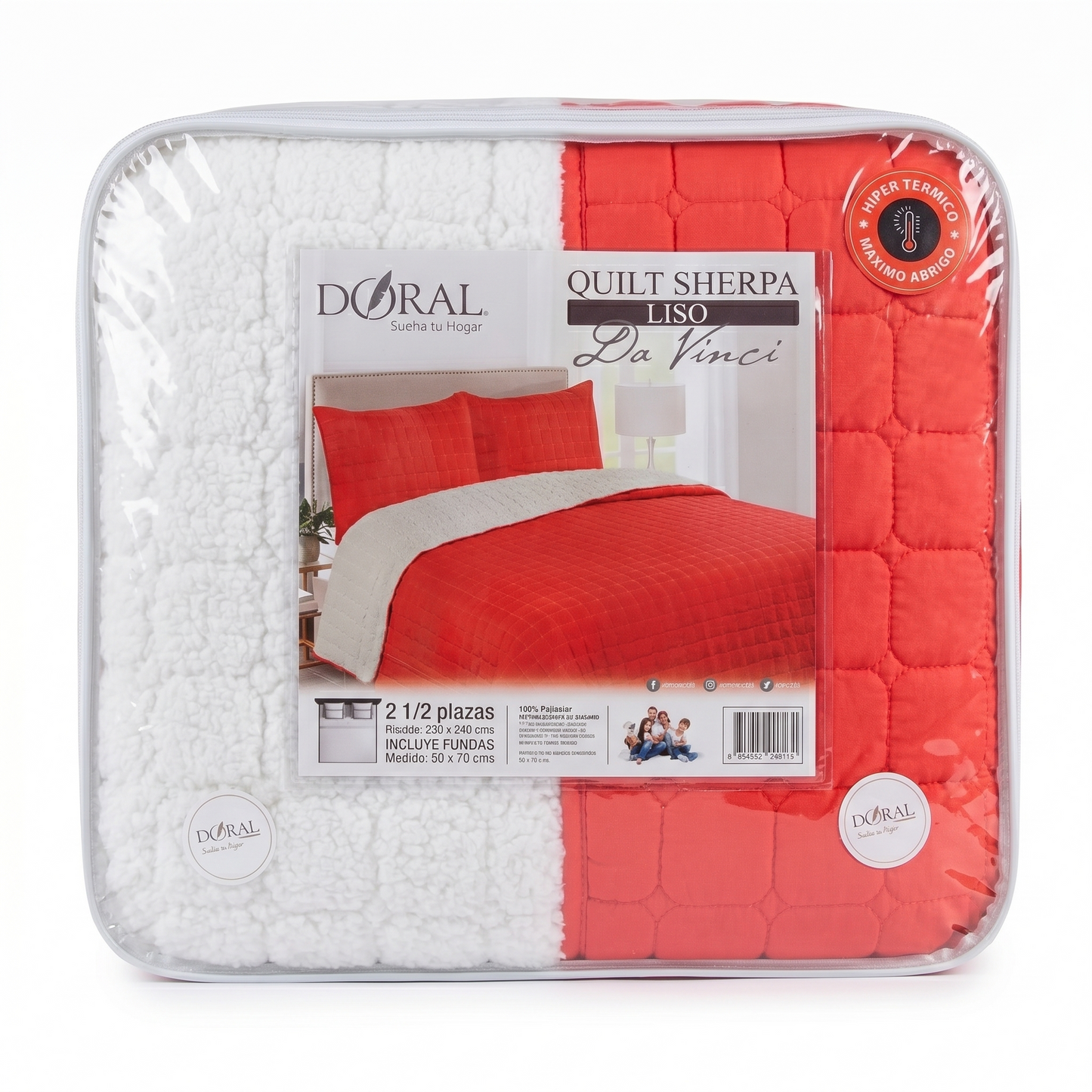 Plumón Sherpa Doral Da Vinci Rojo intenso - 2.5 Plazas (250 x 240 cm)