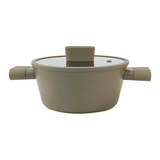 Olla Press Cast Satellite con Tapa de Vidrio 28 cm – Verde Oliva