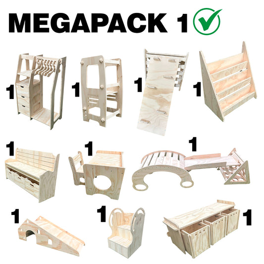 Mega Pack Montessori 3: Torre + Escritorio + Circuito + Organizadores