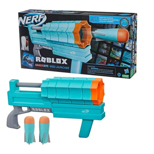 Lanzador Nerf Roblox Sharkbite Web Launcher Con 2 Cohetes