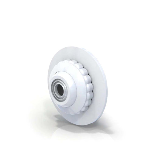 Imagen de un retorno orientable blanco para piscina, con diseño circular y boquilla ajustable.
