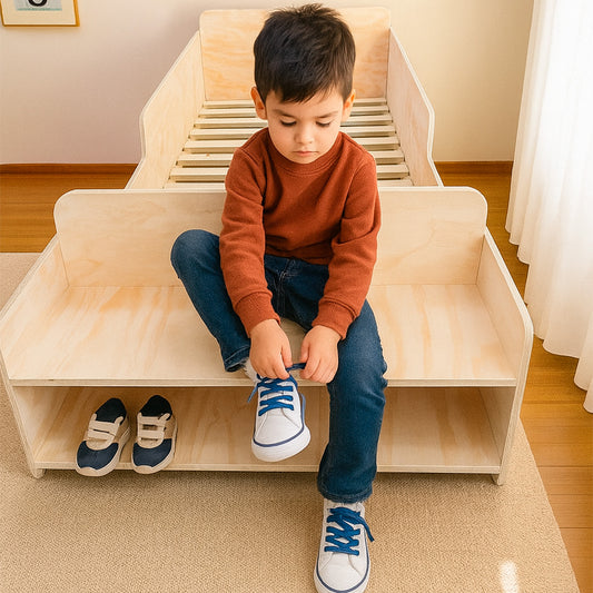Cama Montessori de Madera con Almacenaje