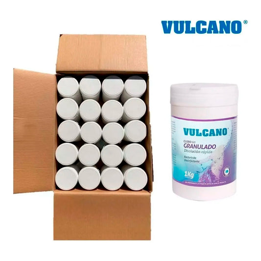 Pack Para Piscina 20 Unidades Cloro Granulado Vulcano