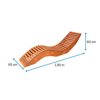 Reposera Curva de Madera Natural Tratada