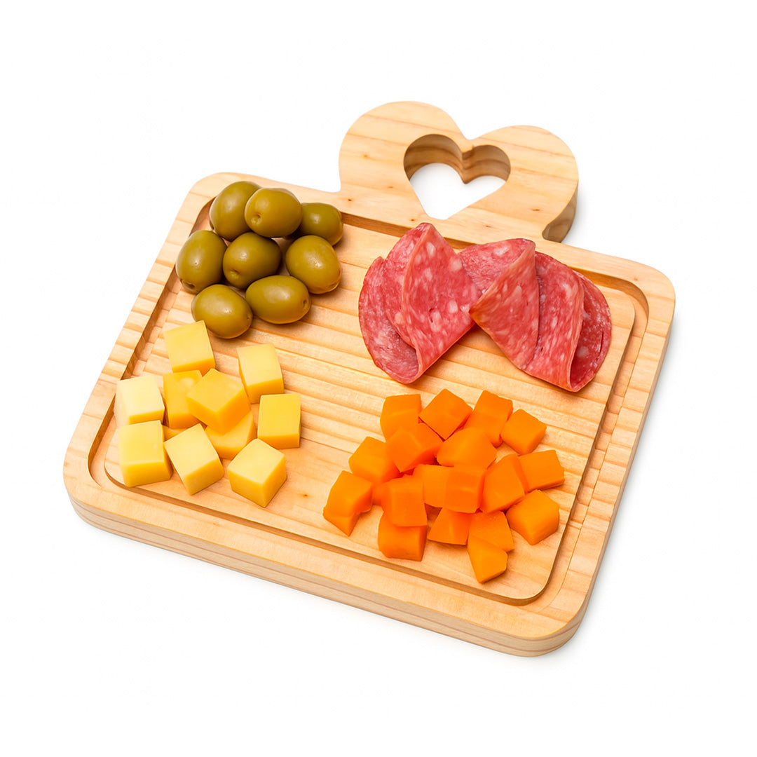 Pack de 10 Tablas de Picoteo Corazón 22x21 cm