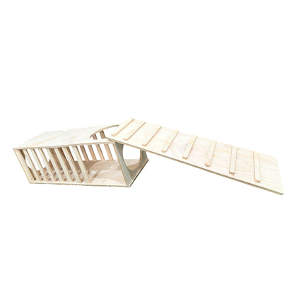 Túnel Montessori de Madera con Rampa Desmontable