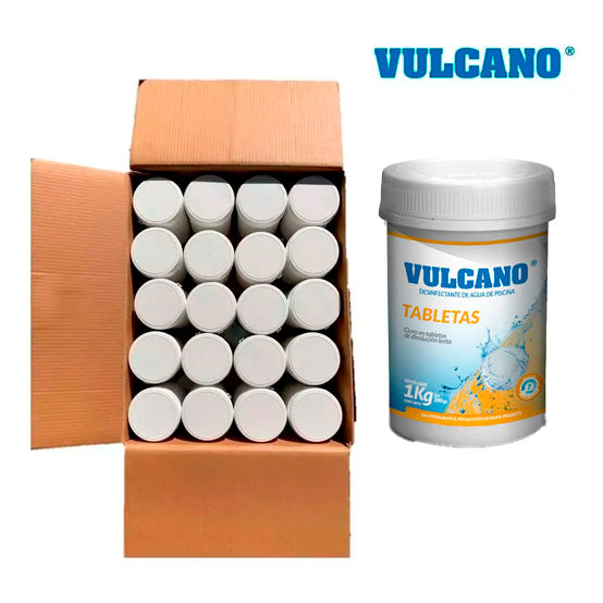 Pack De 20 Unidades Cloro TABLETA VULCANO DISOLUCION LENTA