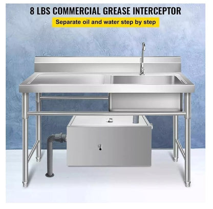 Trampa de Grasa Acero Inoxidable 50x25x25cm