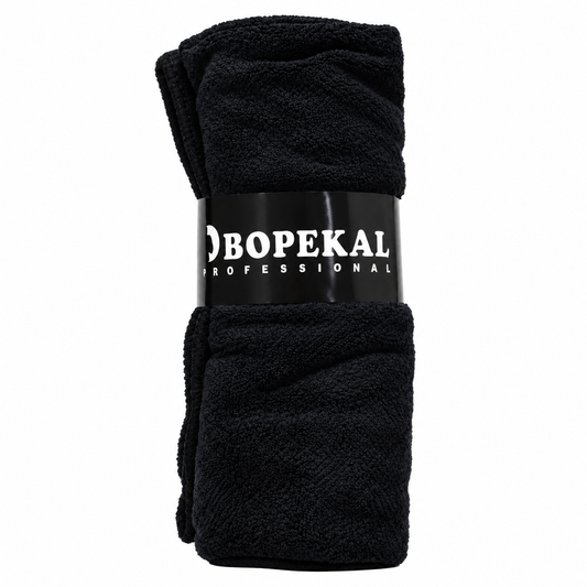 Toalla Microfibra Para Barbería Peluquería Negra 45x85 cm Obopekal