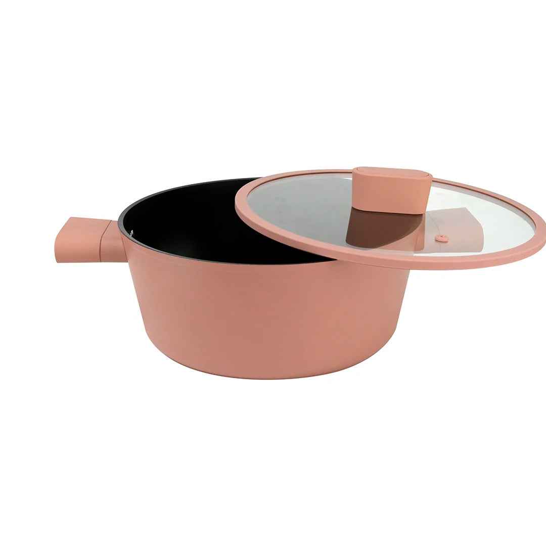 Olla Press Cast Satellite con Tapa de Vidrio 32 cm – Terracota