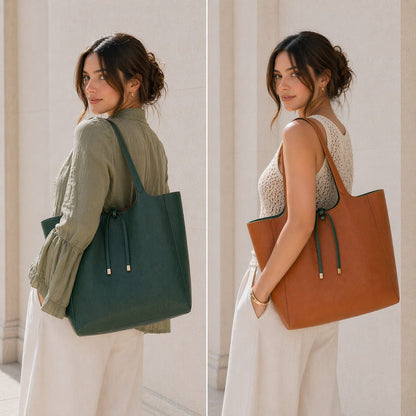Cartera SHOPPER REVERSIBLE VERDE Isadora