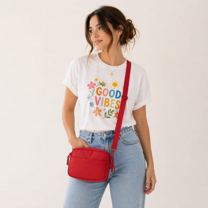 Bandolera Isadora Urbana - Comodidad y Estilo en Rojo Vibrante