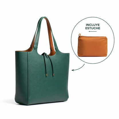Cartera SHOPPER REVERSIBLE VERDE Isadora