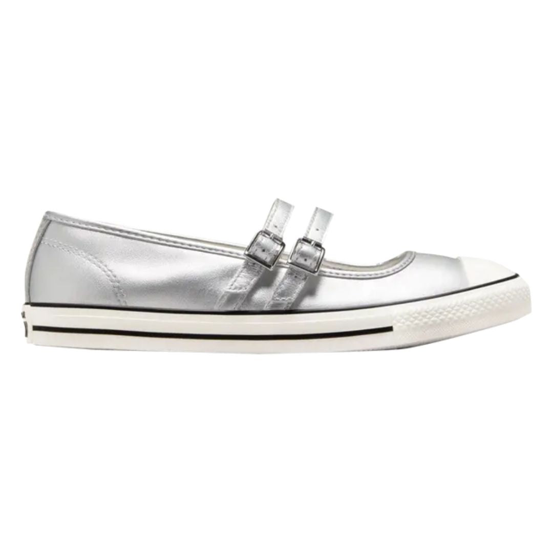 Zapatillas Chuck Taylor Mary Jane Strap Leather Silver Womens