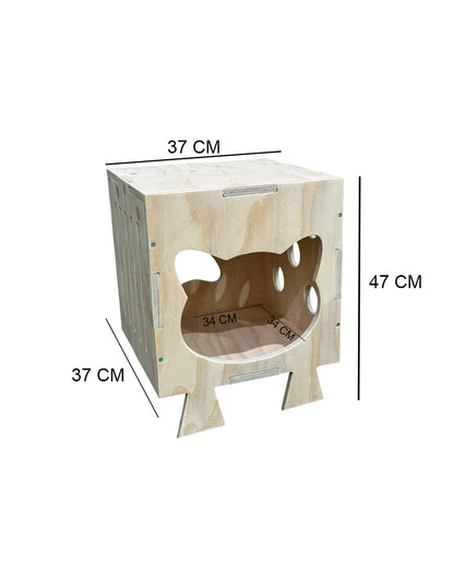 Casa De Madera Para Gatos 37x37x47 Cm